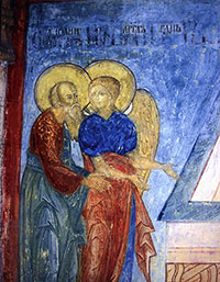 Успенский собор. Северная галерея. Роспись центральной части и южной стены. Св. Иоанн и ангел