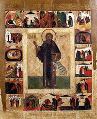 Преподобный Кирилл Новоезерский в житии. Около 1648 г. Происходит из Кирилло-Новоезерского монастыря