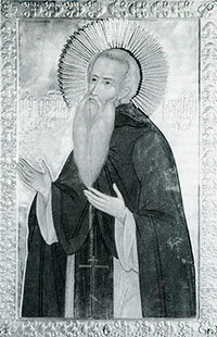 Икона преподобного Ферапонта с раки, находившейся в Лужецком монастыре