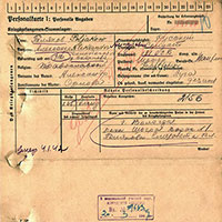 Учетная карточка А. А. Полякова в концлагере шталаг-326 (VI-K) (Германия).