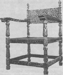 Кресло, сделанное патриархом Никоном в ссылке в Ферапонтовом монастыре в 1668 г.