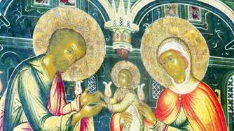Фрагмент возрожденной иконы «Житие Иоакима, Анны и Богоматери».