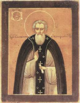 Преподобный Сильвестр Обнорский. Икона. Начало XX в.