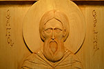 Фрагмент иконы прп. Сергия Радонежского. Резьба. Липа. 2012 г.
