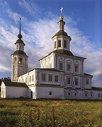 Никольская церковь с колокольней, вид с северо-запада. Фото 1996 г. 