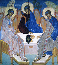 Фреска храма Покрова-на-Козлене «Святая Троица». Иконописец Александр Юрьевич Демидов
