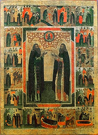 XVII в. Икона из Покровского Глушицкого монастыря бывшего Кадниковского уезда.
Источник: Возрожденные шедевры Русского Севера : каталог выставки. – М., 1998.