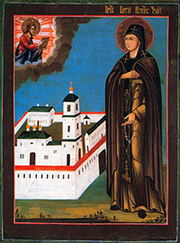 Преподобный Сергий Шухтовский. Конец XVIII в. – начало XIX в. Икона из церкви Покрова д. Покров Череповецкого р-на.