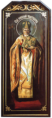 Святитель Николай Чудотворец, 2002 г. Иконописец – Медведев Дмитрий Владимирович (род. 1947 г.). Икона из Череповецкого Воскресенского собора