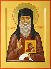 Икона основателя Богородицкой мужской пустыни св. Леонида Устьнедумского с образом Одигитрии Смоленской Устьнедумской. 