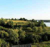 Панорама устья Шоромки. Вид с правого берега