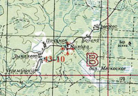 Фрагмент листа 118 из 2-го тома «Церковно-исторического атласа Вологодской области».
Шифр 43-10 – Коптева пустынь.