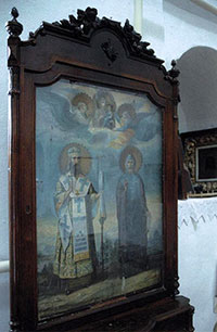 Обновившаяся икона свт. Феодосия Черниговского и преподобного Иосифа из Успенского храма