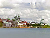 Общий вид Воскресенского Горицкого женского монастыря. Фотография С.М. Прокудина-Горского, 1909 г.