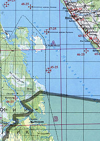 Фрагмент листа 113 из 2-го тома Церковно-исторического атласа Вологодской области. Шифр 47-25 – Досифеева пустынь. Шифр 45-25 – Леушинский монастырь