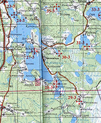 Фрагмент листа 67 из 2-го тома Церковно-исторического атласа Вологодской области. Шифр 28-3 – Иродионова Озадская пустынь