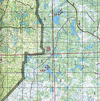 Фрагмент листа 5 из 2-го тома Церковно-исторического атласа Вологодской области. Шифр 18-9 – Куржанская Троицкая мужская пустынь