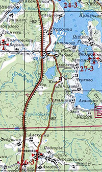 Фрагмент листа 66 из 2-го тома Церковно-исторического атласа Вологодской области. Шифр 27-3 – Озадский Николаевский мужской монастырь