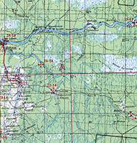 Фрагмент листа 97 из 2-го тома «Церковно-исторического атласа Вологодской области» (шифр 26-14 – Ржаницына пустынь).