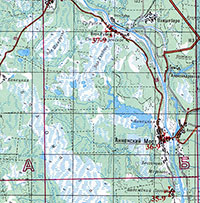 Фрагмент листа 21 из 2-го тома «Церковно-исторического атласа Вологодской области». Шифр 37-9 – Рубежская Троицкая пустынь