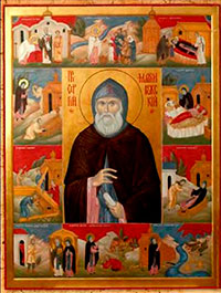 Житийная икона преподобного Сергия Малопинежского чудотворца