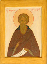 Прп. Сергий. (Иконописная школа) Икона. Сергиев Посад. 2000 год. Собрание Иконописной школы