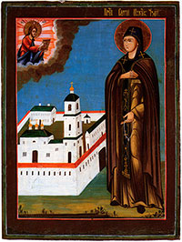 Преподобный Сергий Шухтомский (Шухтовский), схимонах, основатель Покровского Шухтовского монастыря. Икона конца XVIII – начала XIX в. Происходит из Покровской Долгополовской церкви Череповецкого р-на Вологодской обл.