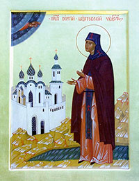 Образ прп. Сергия Шухтовского из храма прп. Сергия Шухтовского в пос. Суда Череповецкого р-на.