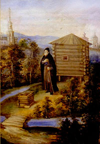 Келья преподобного Галактиона. Фрагмаент картины Пять эпизодов из жития преподобного Галактиона.