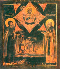 Прп. Герасим и Галактион Вологодские. Икона XVII века