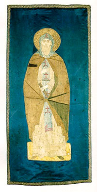 Покров со св. мощей преп. Григория Пельшемского. Середина XVI века.