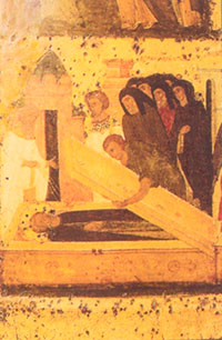 Успение Димитрия Прилуцкого. Клеймо иконы начала XVI в.