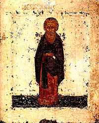 Икона письма Дионисия Глушицкого. Кирилл Белозерский. 1424(?) г.