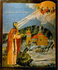 Преподобный Евфросин Синозерский. Икона конца XVIII в. из фондов Устюженского краеведческого музея.