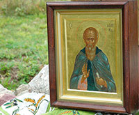 Икона преподобного Марка Белавинского, написанная учащимися иконописной школы при Московской духовной академии. Фото А. Сальникова, 2012 г.