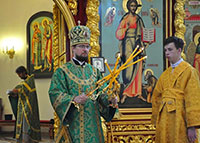 Божественная литургия в кафедральном соборе прпп. Афанасия и Феодосия Череповецких