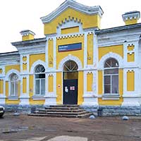 Вокзал г. Бабаево. Автор фотографии: Елена Кузнецова. Дата съемки: 13 апреля 2021 г.