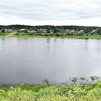 Сухона в границах города Тотьмы. Автор фотографии: Светлана Жолудева. Дата съемки: 2020 г.