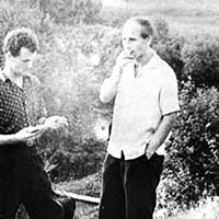Николай Рубцов и Сергей Багров. с. Никольское. Дата съемки: август 1964 г.