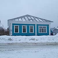 Улица Красная, 2 в Тотьме. В этом доме часто гостил Н. М. Рубцов в гостях у друга – С. П. Багрова. Автор фотографии: Елена Лобанова. Дата съемки: 2021 г.