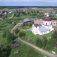 Липин Бор с высоты птичьего полета. Скриншот кадра из видеофильма. Дата съемки: 2019 г.