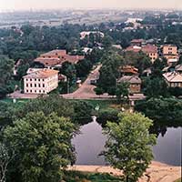 Вид с колокольни Софийского собора на ул. Рубцова. 1980 г.