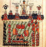 Английский парламент, собравшийся перед королём. Миниатюра рубежа XII—XIII вв.
