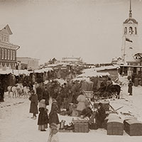 Рынок в Архангельске. Фотография Я. И. Лейцингера. 1887 г.
