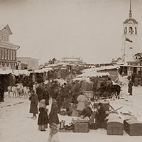 Рынок в Архангельске. Фотография Я. И. Лейцингера. 1887 г.
