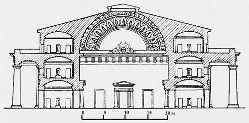 Поперечный разрез здания Биржи 18051810 архитектор Тома де Томон в ...