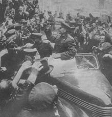 Так встречали маршала Конева освобожденные города