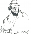 В.Ветрогонский. "Набросок с В. Корбакова". 1975. Бумага, карандаш//Владимир Корбаков. Меня рисуют друзья: Альбом. – М., 2005