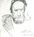 И.Бруни. "Набросок с В. Корбакова". 1978. Бумага, карандаш//Владимир Корбаков. Меня рисуют друзья: Альбом. – М., 2005