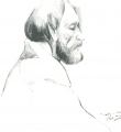 Е.Шевченко. "Набросок В. Корбакова в профиль". 1980. Бумага, карандаш.//Владимир Корбаков. Меня рисуют друзья: Альбом. – М., 2005